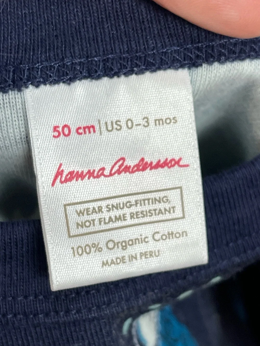 Hanna Andersson size 0-3 months navy blue bear print pajamas